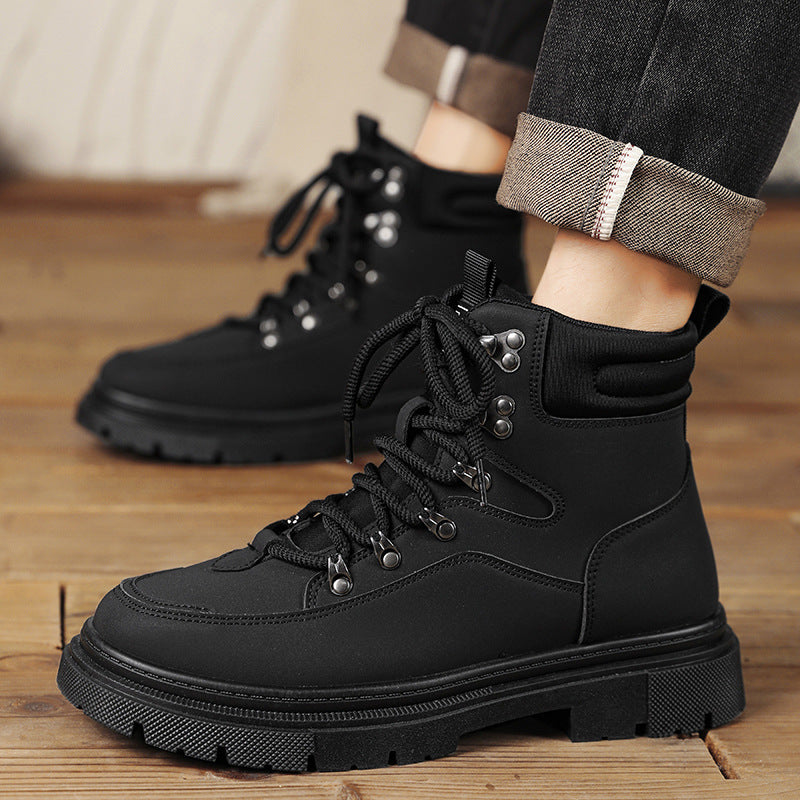 Men’s Solid Leather Martin Boots – British Workwear Style