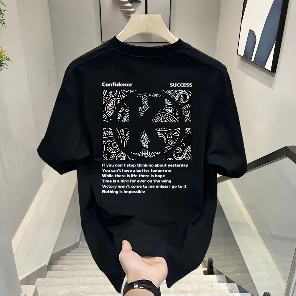 2025 Slim Fit Printed Cotton T-Shirt for Men – White
