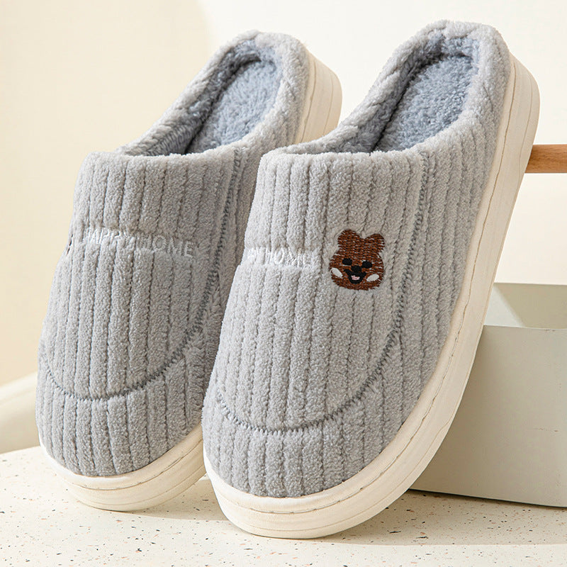 Men’s Winter Cotton Slippers Warm Indoor Home Shoes
