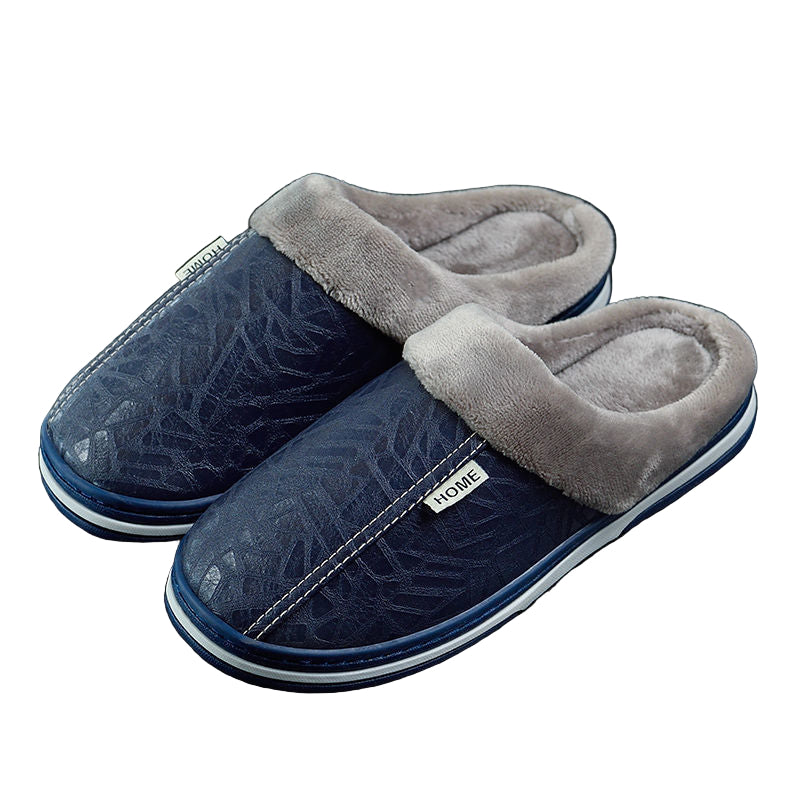 Men’s Extra Large Waterproof Cotton Slippers – Warm Non-Slip Indoor
