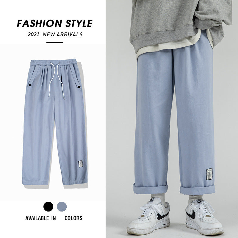 Men's Cargo Wide-Leg Pants – Korean Style Straight Fit