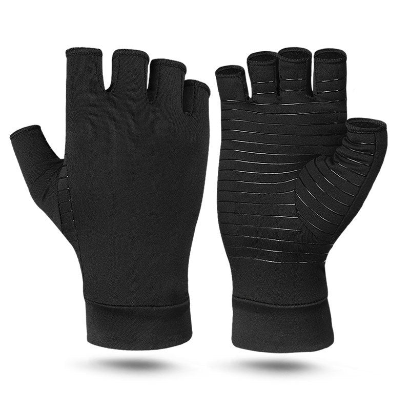 Copper Fiber Fingerless Pressure Gloves – Unisex Touchscreen Fitness Gloves