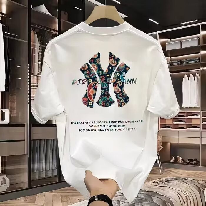 Slim Fit Letter Print T-Shirt – Men’s Summer Cotton Top
