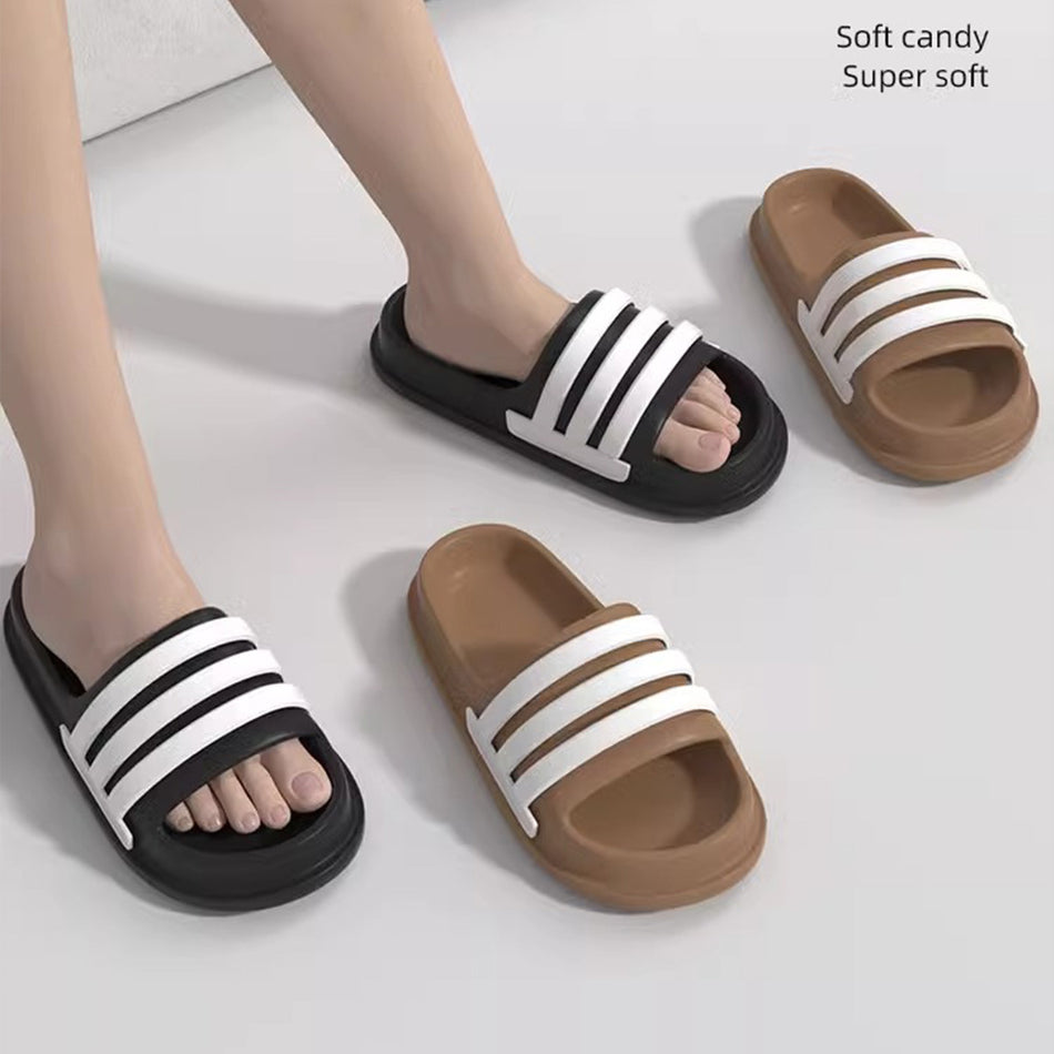 Summer Couple Striped Slippers – Indoor & Outdoor Use