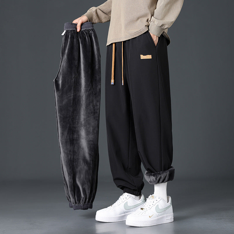 Men’s Fleece-Lined Thickened Warm Jogger Pants
