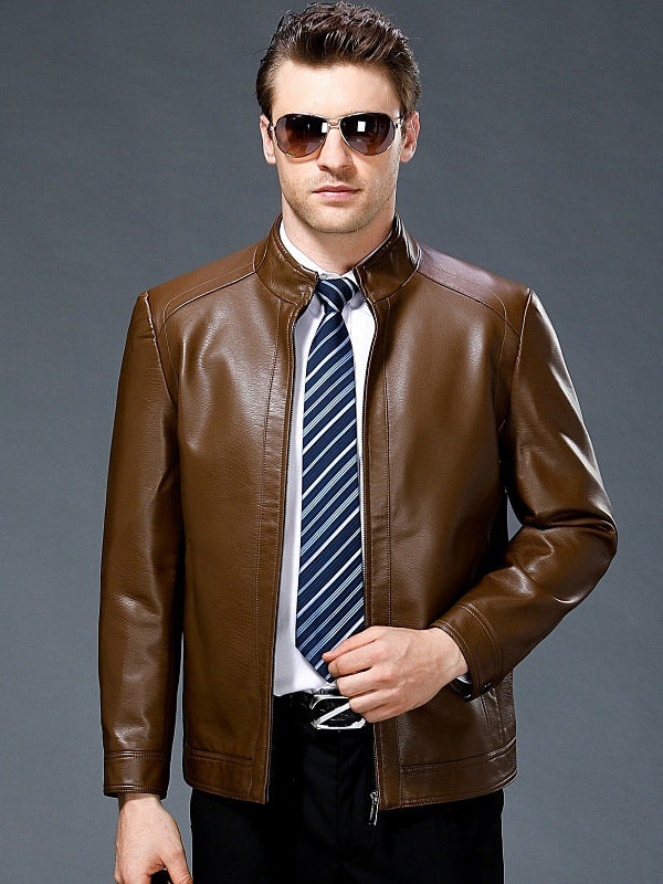 Men’s Genuine Leather Fleece-Lined Winter Jacket