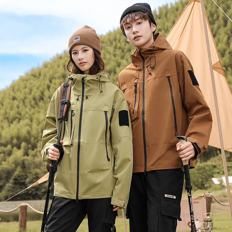 Outdoor Hooded Workwear Jacket – Men’s Korean Casual Couple Trucker Coat