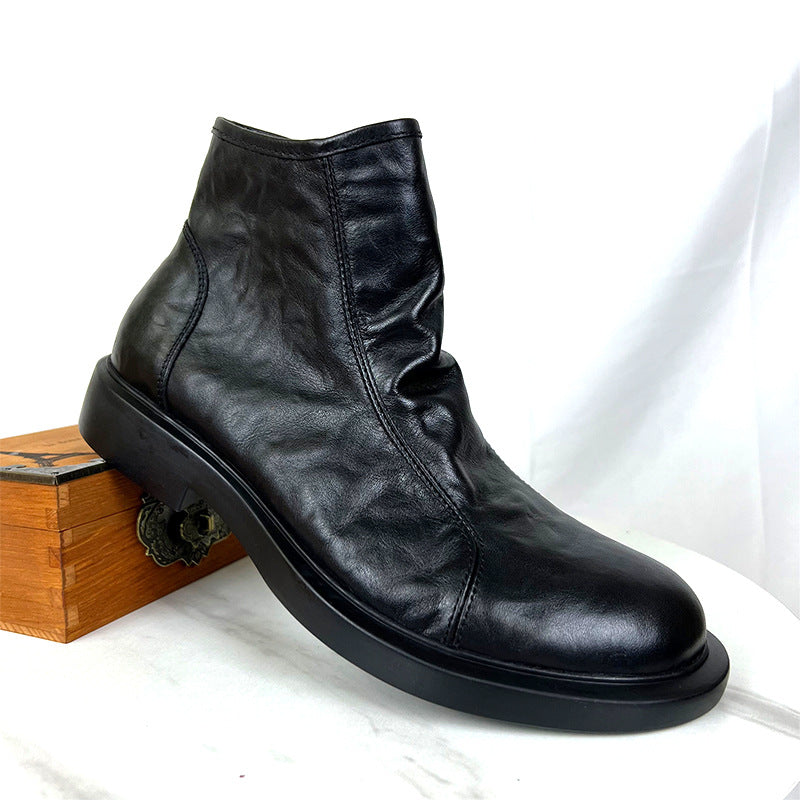 Men’s Fleece-Lined Cowhide Leather Martin Boots