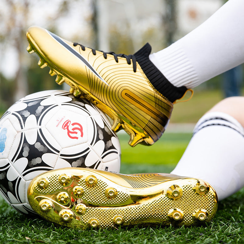 Gold Plated Soccer Shoes – AG Spikes Messi Style
