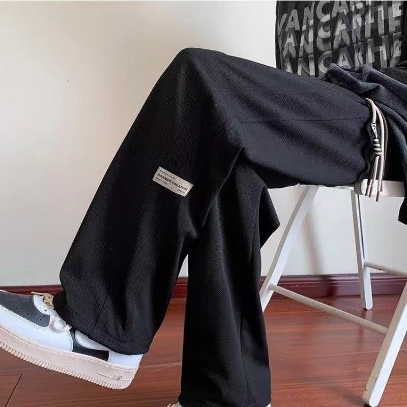 Men’s Waffle Sweatpants – Loose Fit Trendy Trousers
