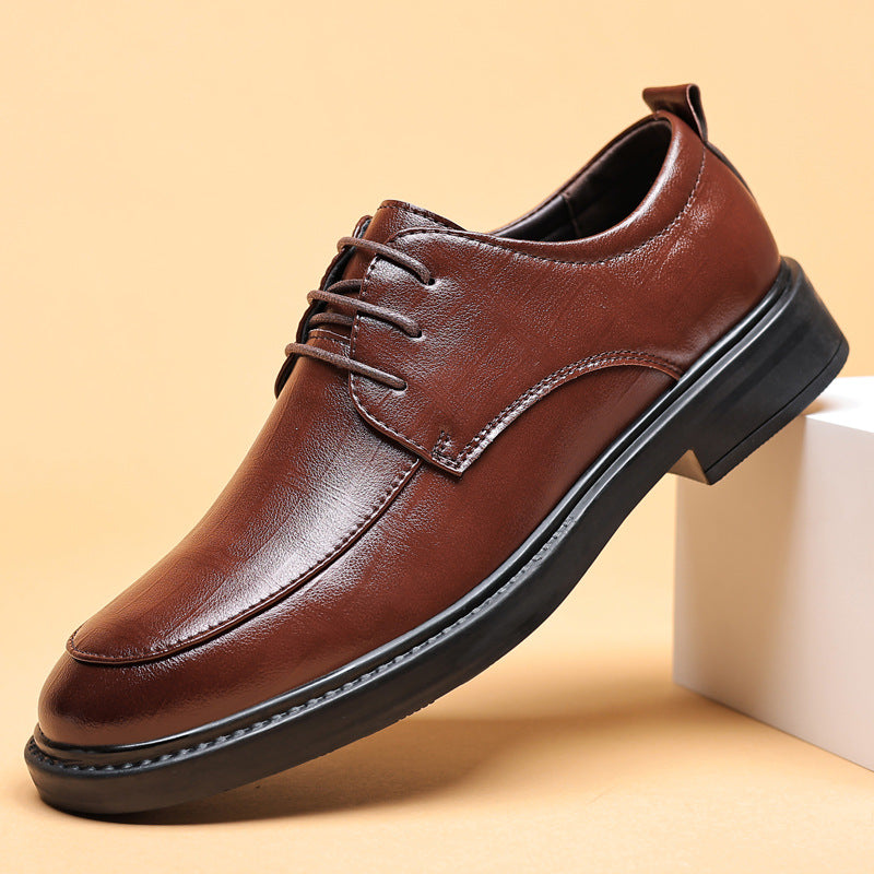 Breathable Black Leather Dress Shoes – Summer Business Style