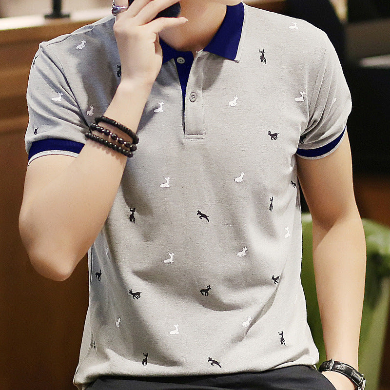 Men’s Summer Deer Print Polo Shirt 2025