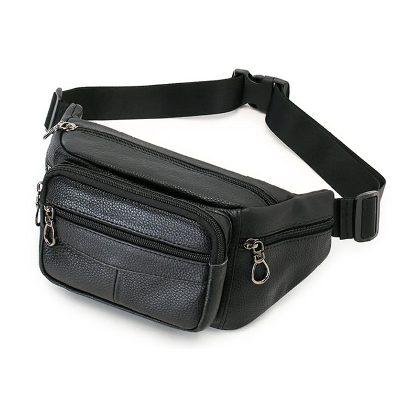 Men’s PU Leather Chest Bag – Business Crossbody Waist Bag