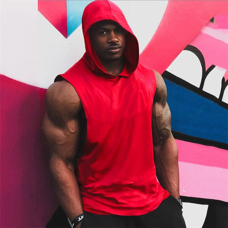 Men’s Sleeveless Sports T-Shirt – Hooded Fitness & Running Wear