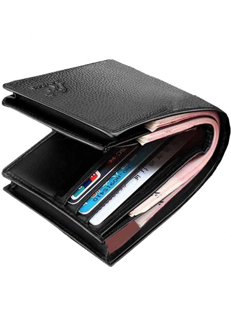 Kangaroo Men’s Genuine Leather Short Wallet with Zipper