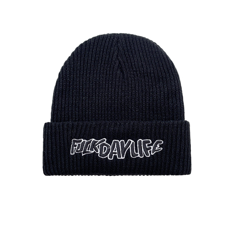 Korean Ins Knitted Wool Hat – Vintage Embroidered Beanie for Men