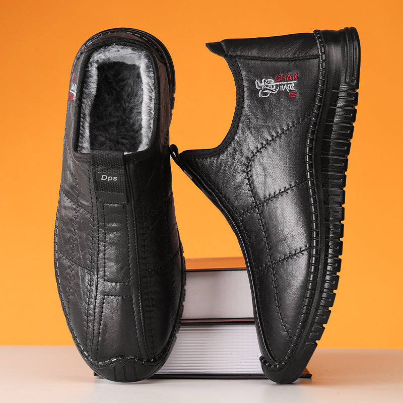 Men’s Cold-Proof Cotton Boots Velvet Thick Warm Outdoor Shoes