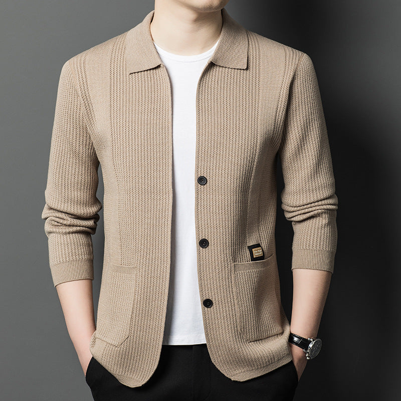 Men's Youth Knit Cardigan – Spring Autumn Casual Sweater Jacket