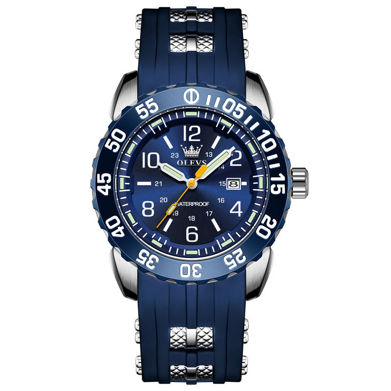 Oris Olevs Men’s Luminous Silicone Quartz Watch