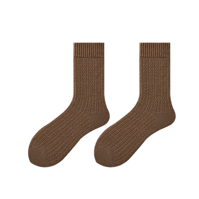 PACK OF 7 - Men’s Wool Cashmere Mid-Calf Socks Padded Warm Winter