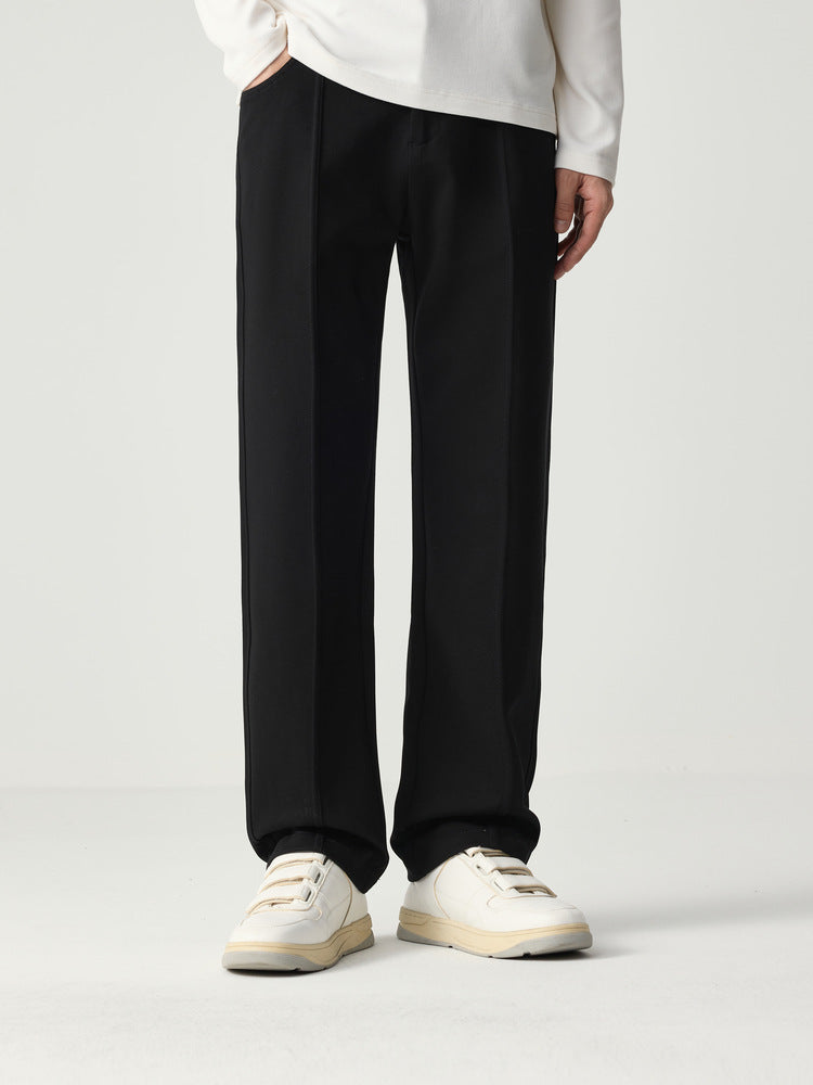 Men’s Split Casual Pants – Autumn/Winter Elastic Waist Trousers