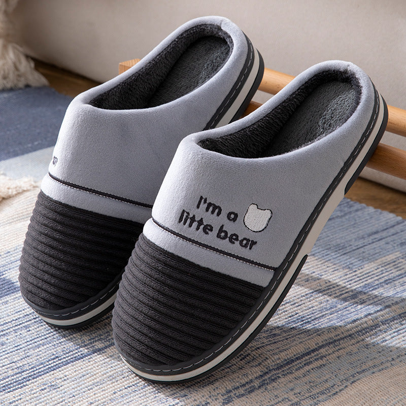 Men’s Winter Large Size Warm Indoor Cotton Slippers