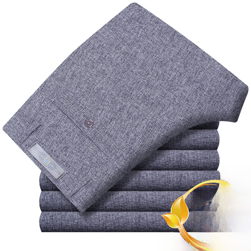 Men's Ice Silk Linen Pants – Summer Loose High Waist