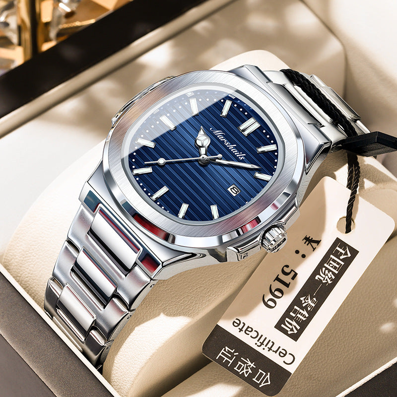 Ultra-Thin Waterproof Men’s Quartz Watch with Calendar