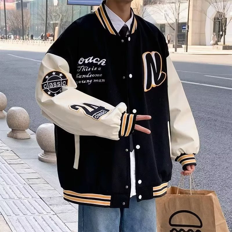 Men's Baseball Jacket – Loose Fit, Trendy Spring Style