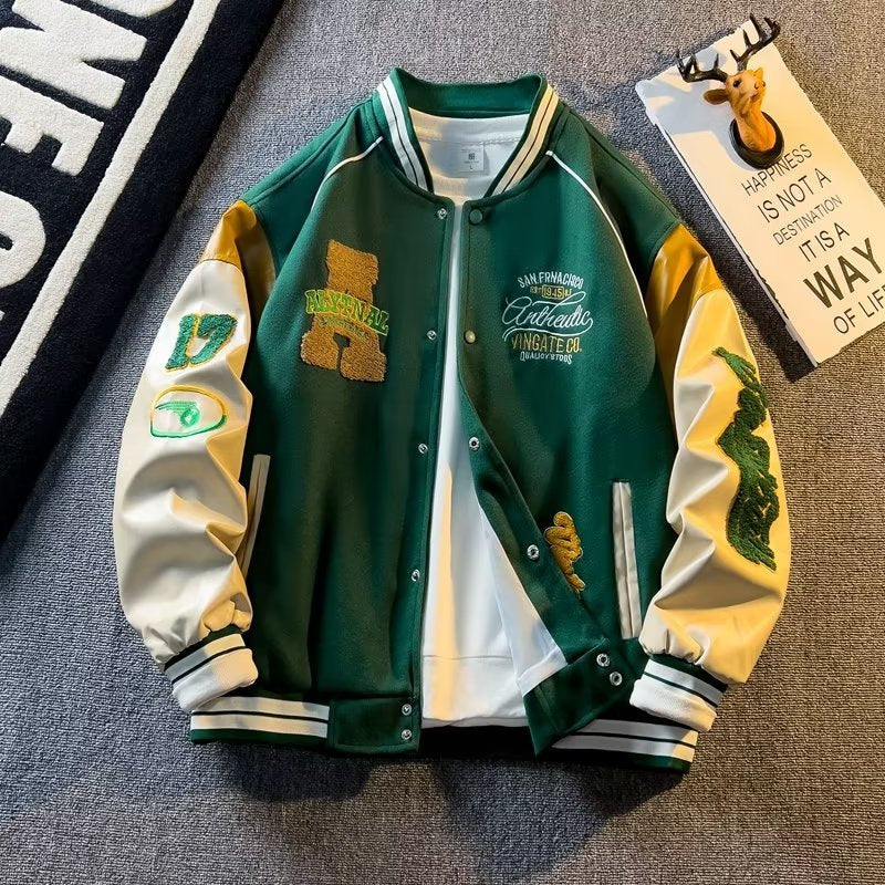 2023 Men’s Baseball Jacket – Trendy Embroidered Spring & Autumn Coat