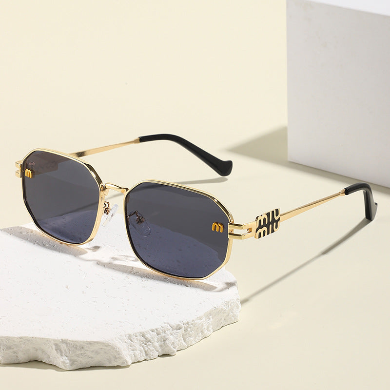 Polygon Metal Retro Sunglasses for Men & Women