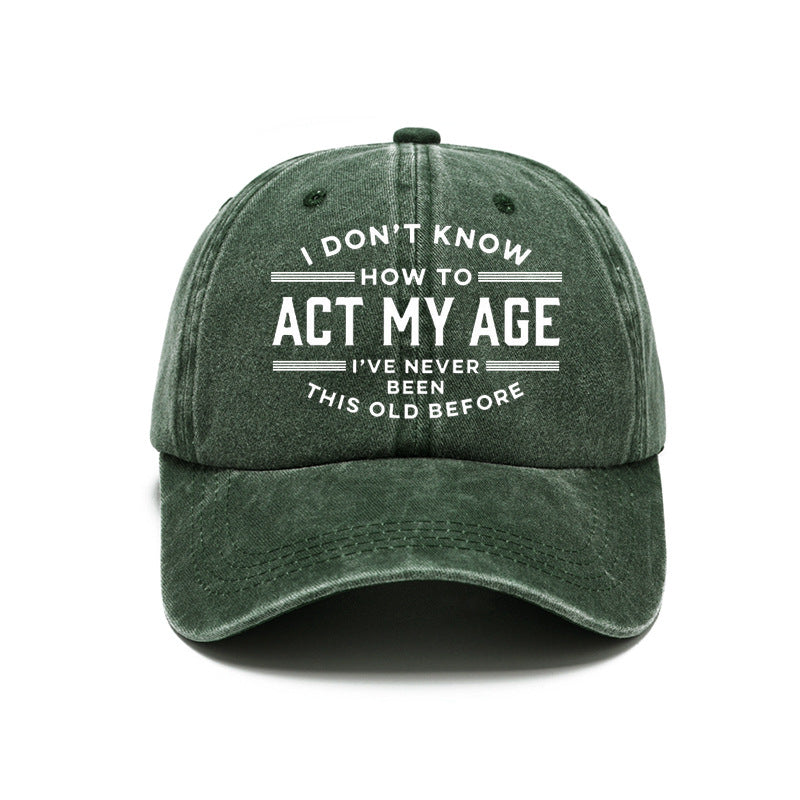 Men’s Washed Cotton Printed Baseball Cap – Retro Soft Top Sun Caps