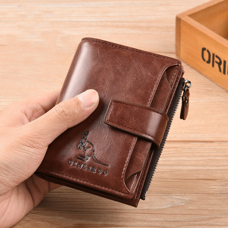 Anti-Theft Men's Wallet | Retro Multi-Card & License Holder