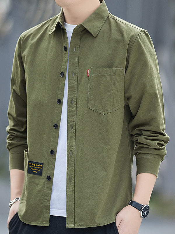 Men's Autumn 100% Cotton Casual Long-Sleeve Business Shirt