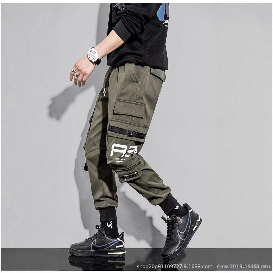 Men’s Hip-Hop Overalls – Autumn Winter Plus Velvet Pants