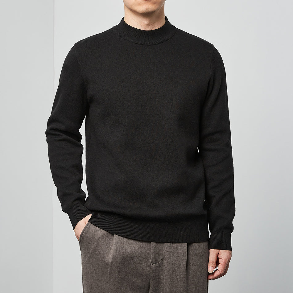 Momeike Men's Half-Turtleneck Knitwear Solid Color Autumn Winter