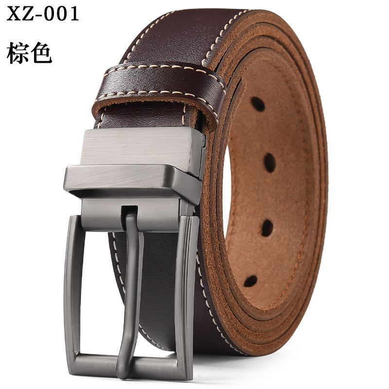 Pin Buckle Leather Belt – Classic Cowhide Style