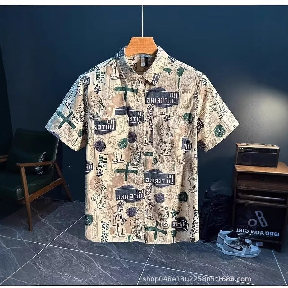 Japanese-Style Men’s Summer Loose Casual Shirt