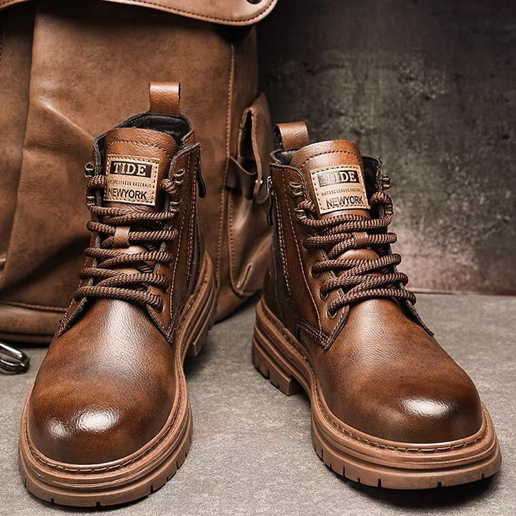 High-Top Retro Martin Boots | Stylish Non-Slip Leather