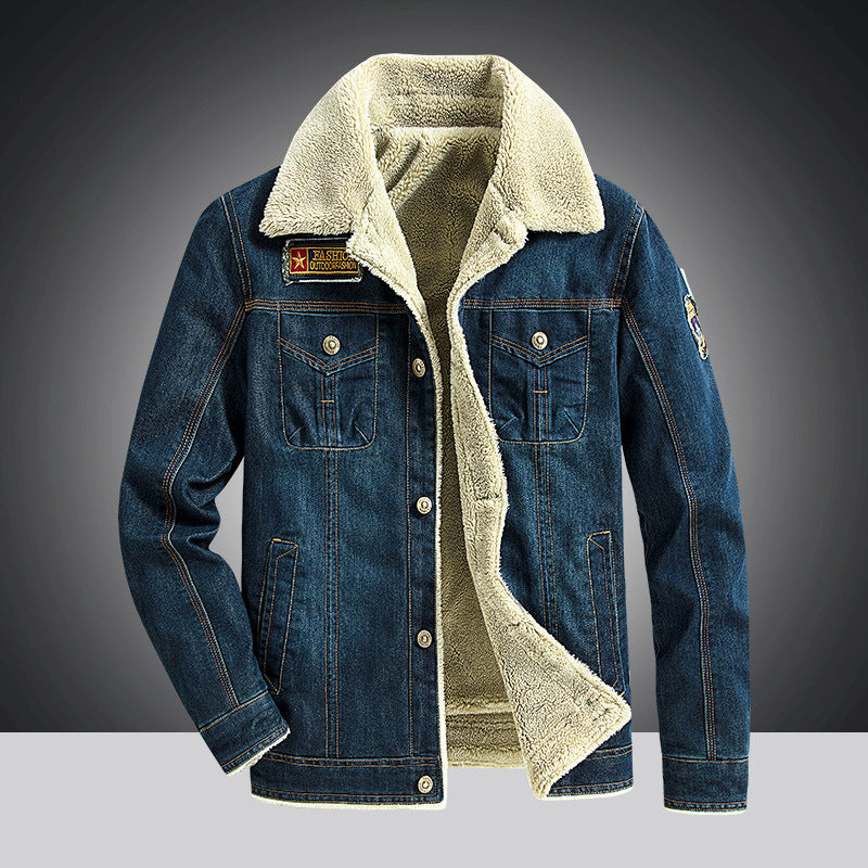 Fleece-Lined Men’s Denim Jacket – Warm Winter Casual