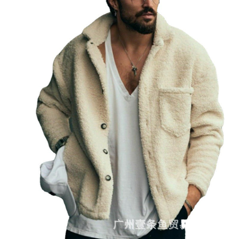 Men’s Lamb Wool Winter Warm Casual Coat