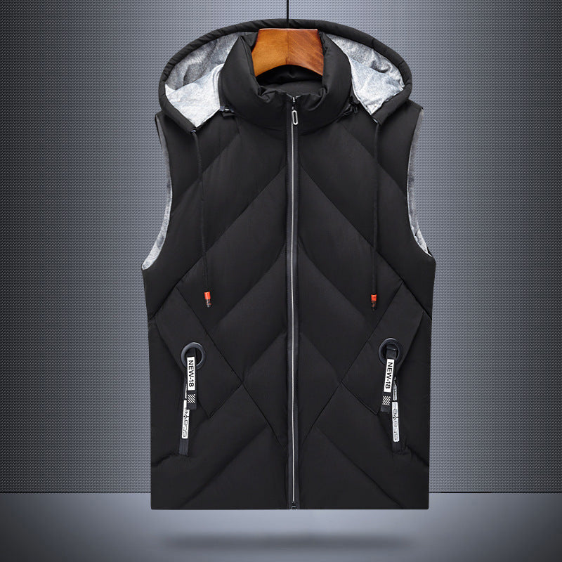 Men’s Casual Loose Down Cotton Vest Plus Size Warm Waistcoat