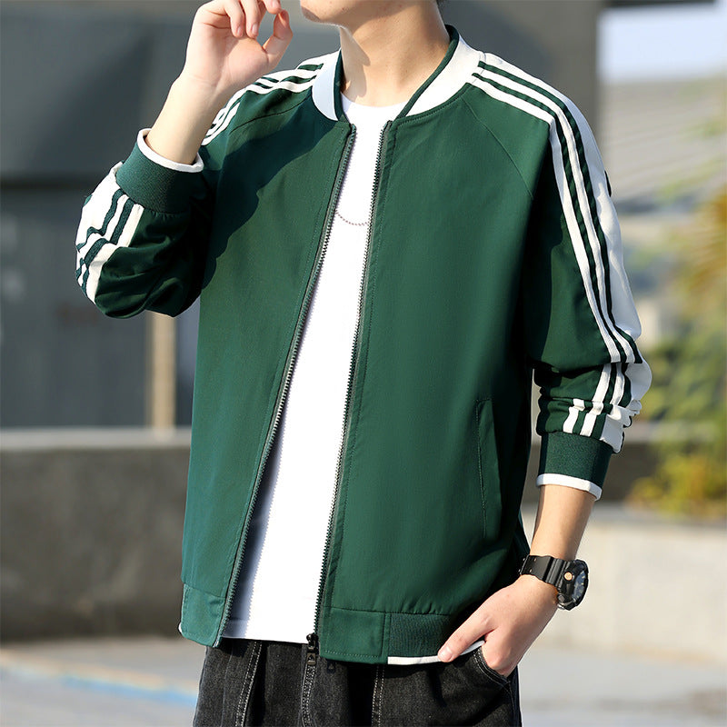 Men’s Striped Windbreaker Spring Autumn Casual Jacket