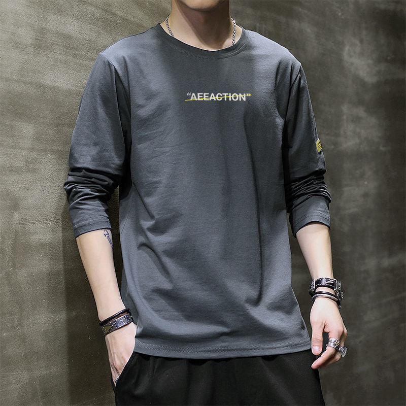 230g Cotton Long Sleeve – Casual Korean Men’s T-Shirt