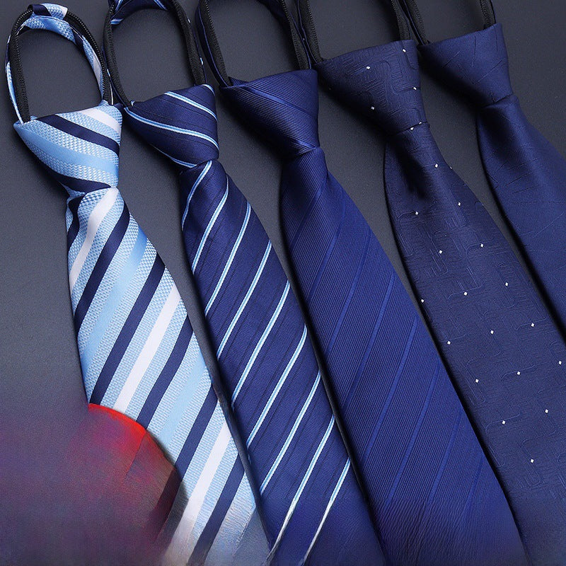 Men’s Black Zipper Tie – Slim Korean Style Lazy Tie