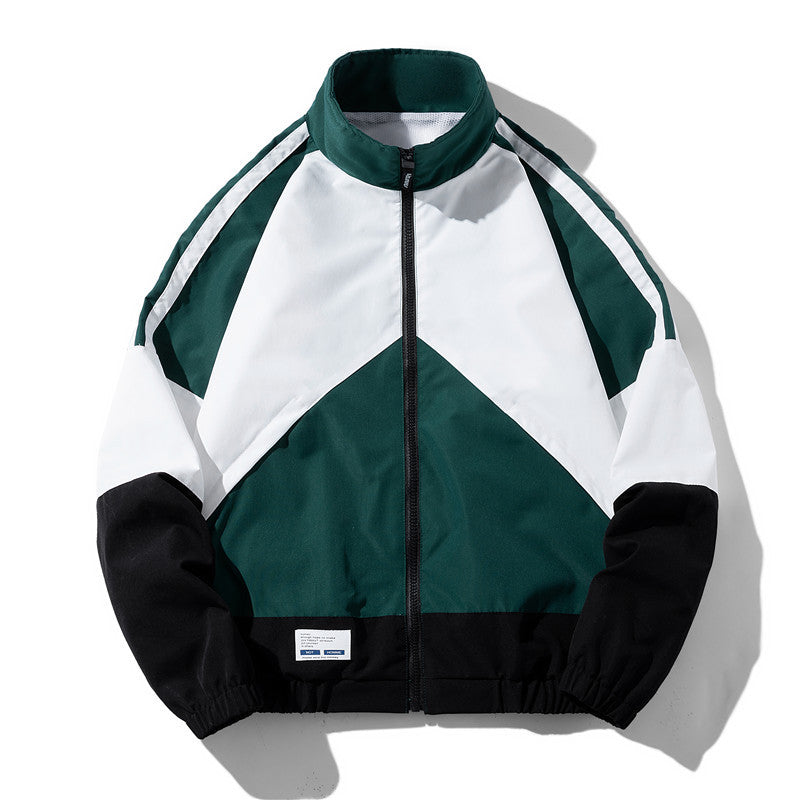 Men’s Color-Block Sports Jacket – Youth Casual All-Match Coat