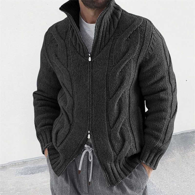 Men's Solid Color Stand Collar Knitwear – Autumn & Winter