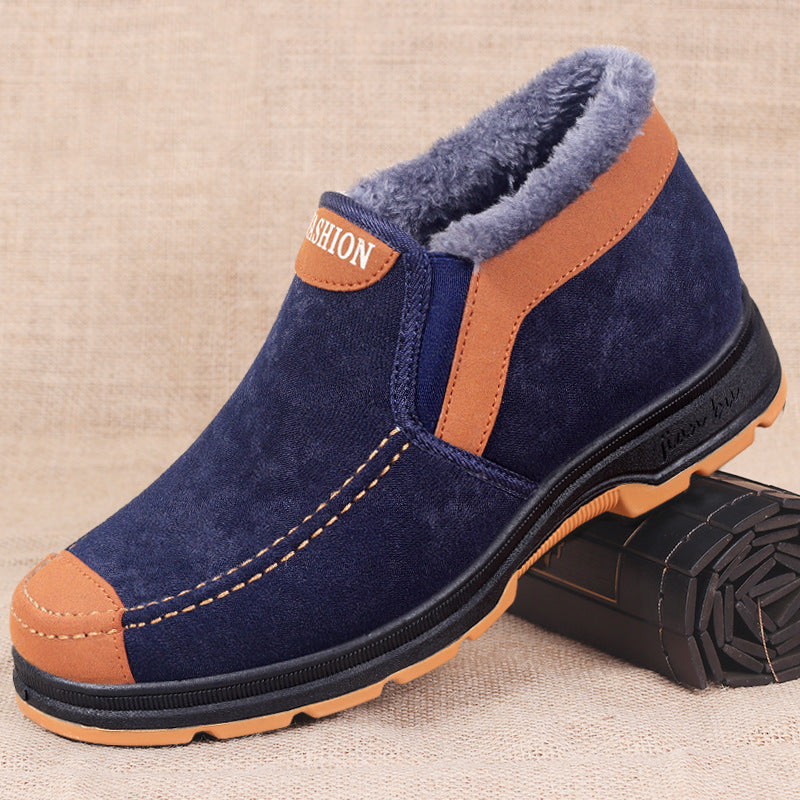 Men's Plus Size Winter Cotton Snow Boots Fleece-Lined