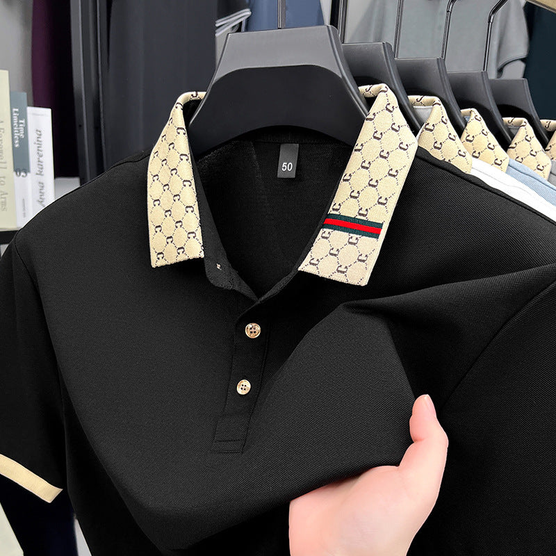 Mulberry Silk Polo Shirt – High-End Casual Men’s Wear
