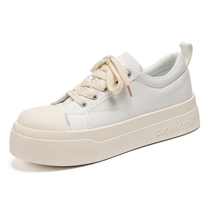 Men’s Thick Sole Canvas Sneakers – Height-Increasing Casual Shoes